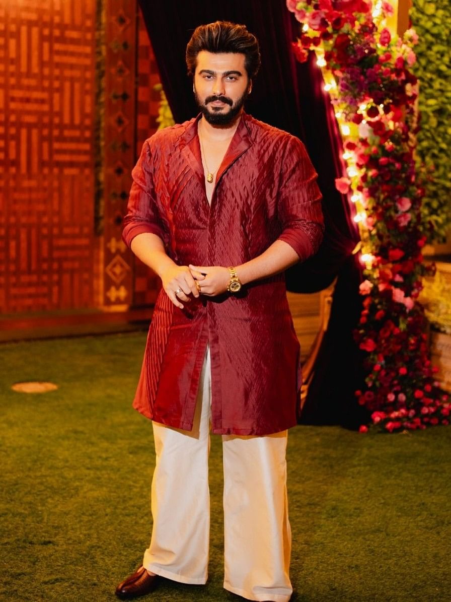 Arjun Kapoor gets clicked during Anant Ambani and Radhika Merchant's Haldi ceremony.