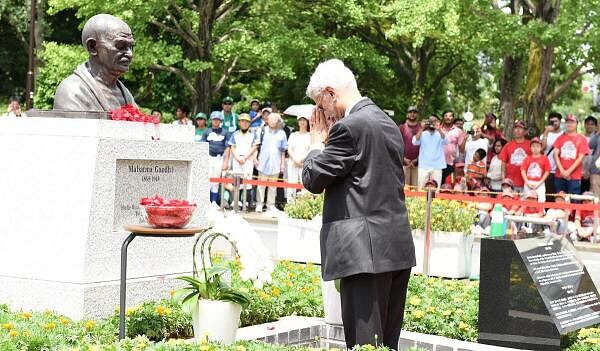 External Affairs Minister S Jaishankar during the unveiling of Mahatma Gandhi’s bust in Edogawa, Tokyo, Sunday, July 28, 2024.