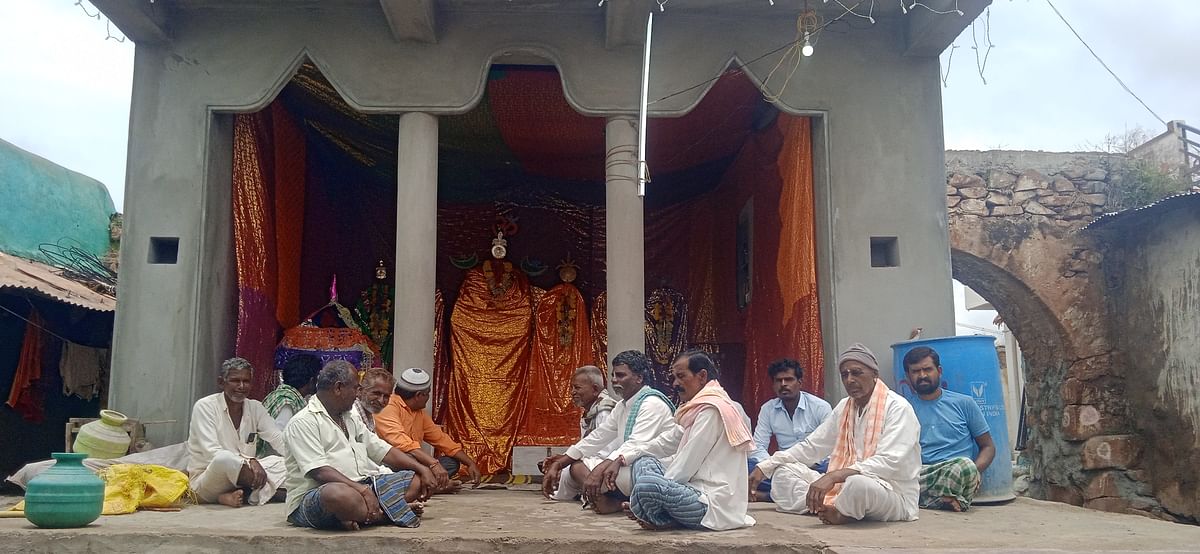 Youth participate in a Muharram procession at Bacchaboranhatti in Chitradurga district.