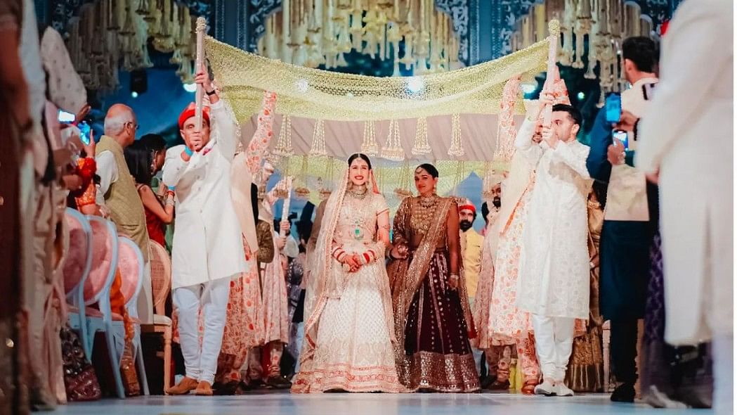 Radhika's bridal entry was nothing short of magical.