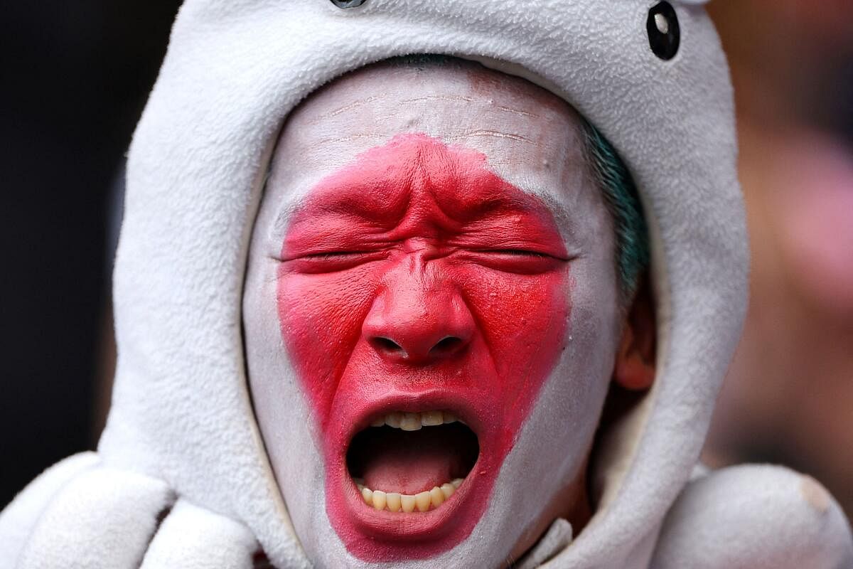 Paris 2024 Olympics - Football - Women's Quarter-final - United States vs Japan - Parc des Princes, Paris, France - August 03, 2024. Japan fan inside the stadium before the match.