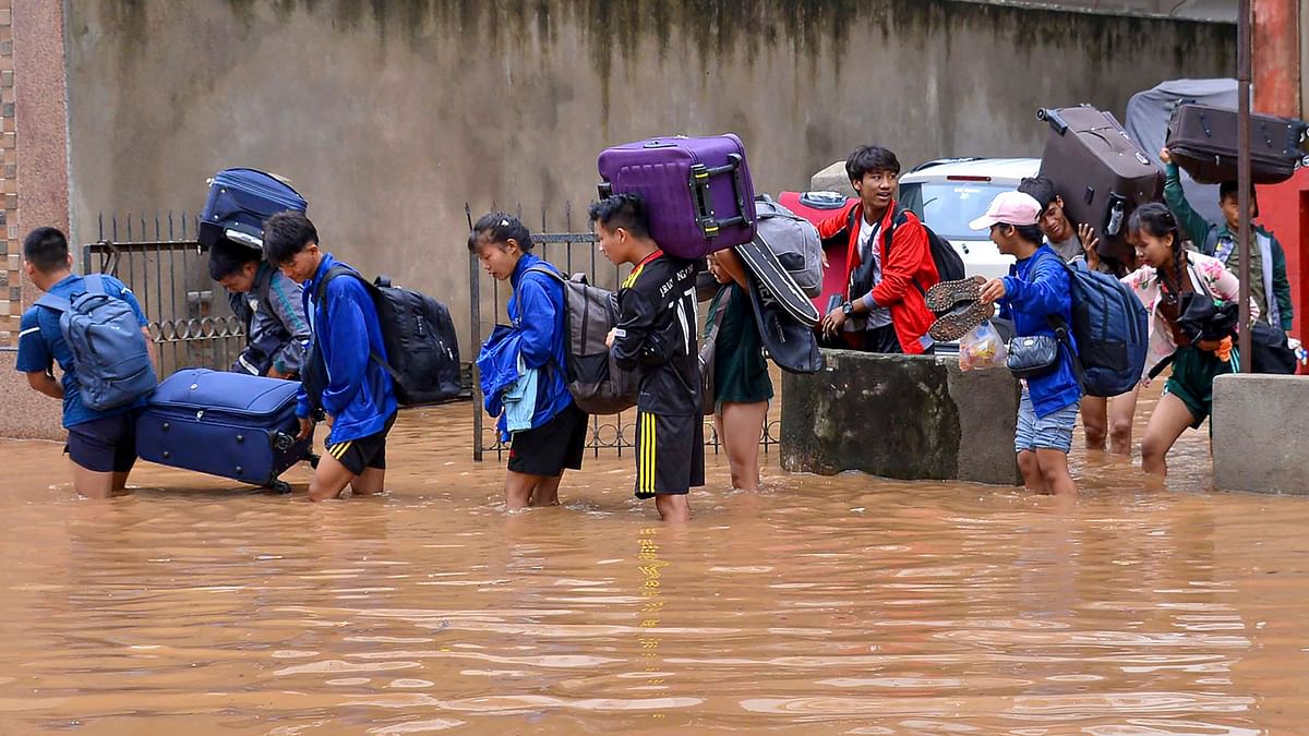 Heavy rain lashed Assam’s capital Guwahati on Monday, leading to waterlogging in several areas, inconveniencing commuters and school students.