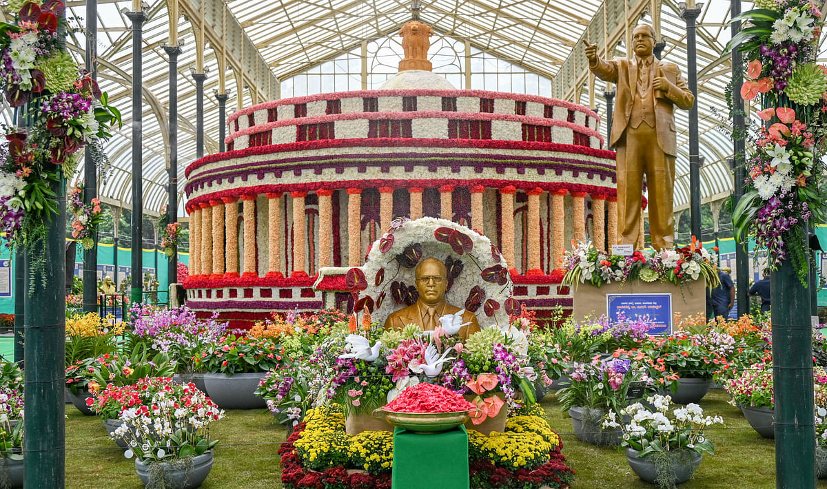 On Day 1, Over 32k visit Lalbagh’s Ambedkar-themed flower show