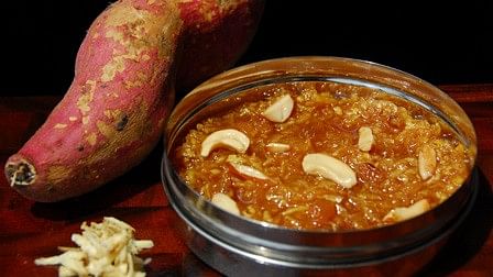 Sweet potato halwa is a nutritious and delicious twist on the traditional halwa, made with sweet potatoes and sweetened with palm sugar.