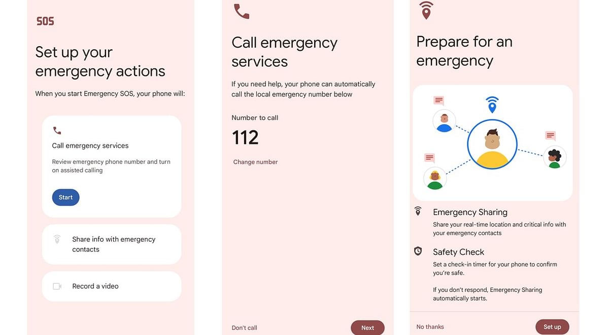 Steps on how to set up emergency safety feature on an  Android phone.