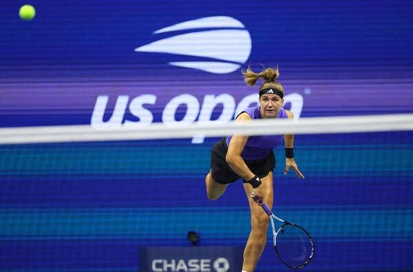  Karolina Muchova of The Czech Republic in action during her second round match against Naomi Osaka of Japan.