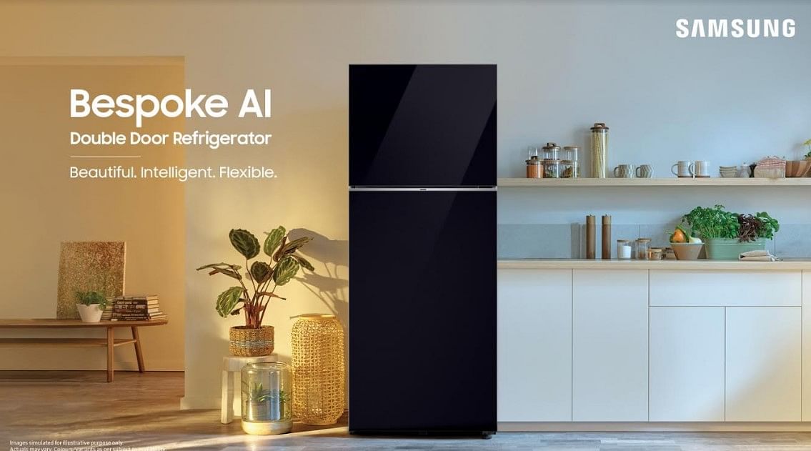 Samsung Bespoke AI double-door fridge.