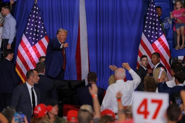 Republican presidential nominee and former US President Donald Trump holds a rally in Johnstown.