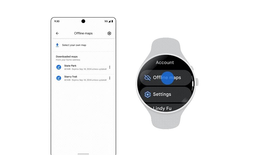 Offline maps now available on WearOS watches.