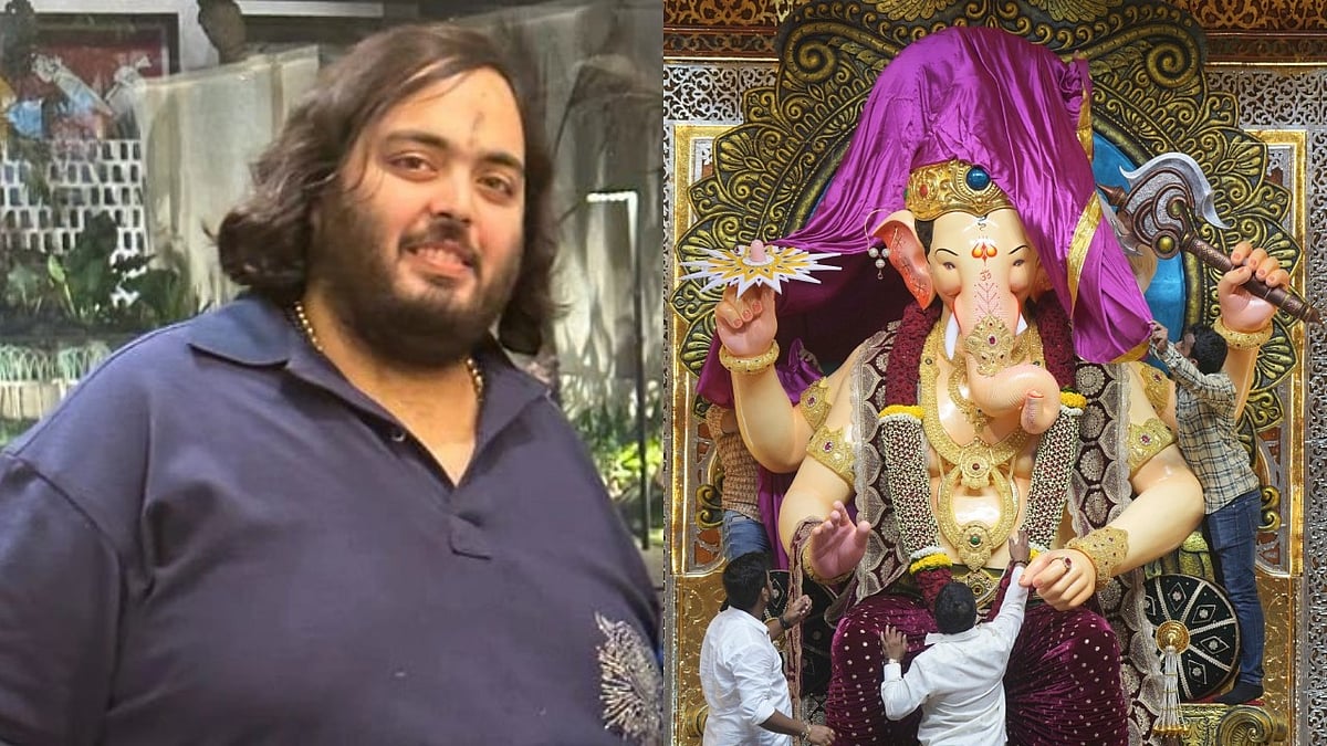 Anant Ambani Gifts Gold Crown to Lalbaugcha Raja