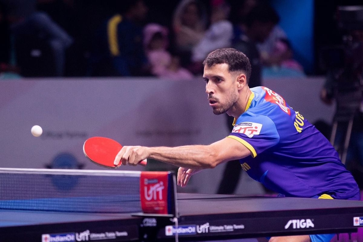 Alvaro Robles captain of the Bengaluru Smashers in the UTT has led his team to the top of the league table for a smooth passage into the knockouts. 