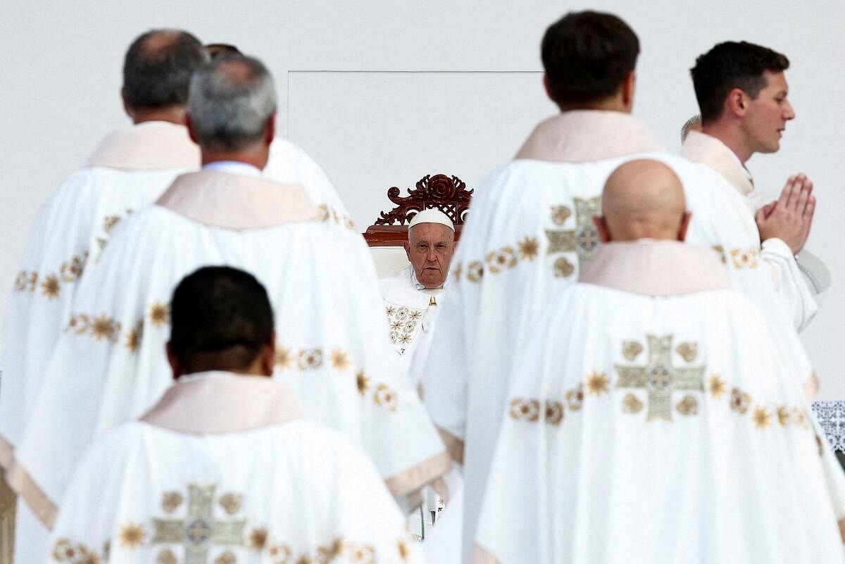 Pope Francis presides over the Holy Mass at Gelora Bung Karno Stadium in Jakarta, Indonesia, September 5, 2024.