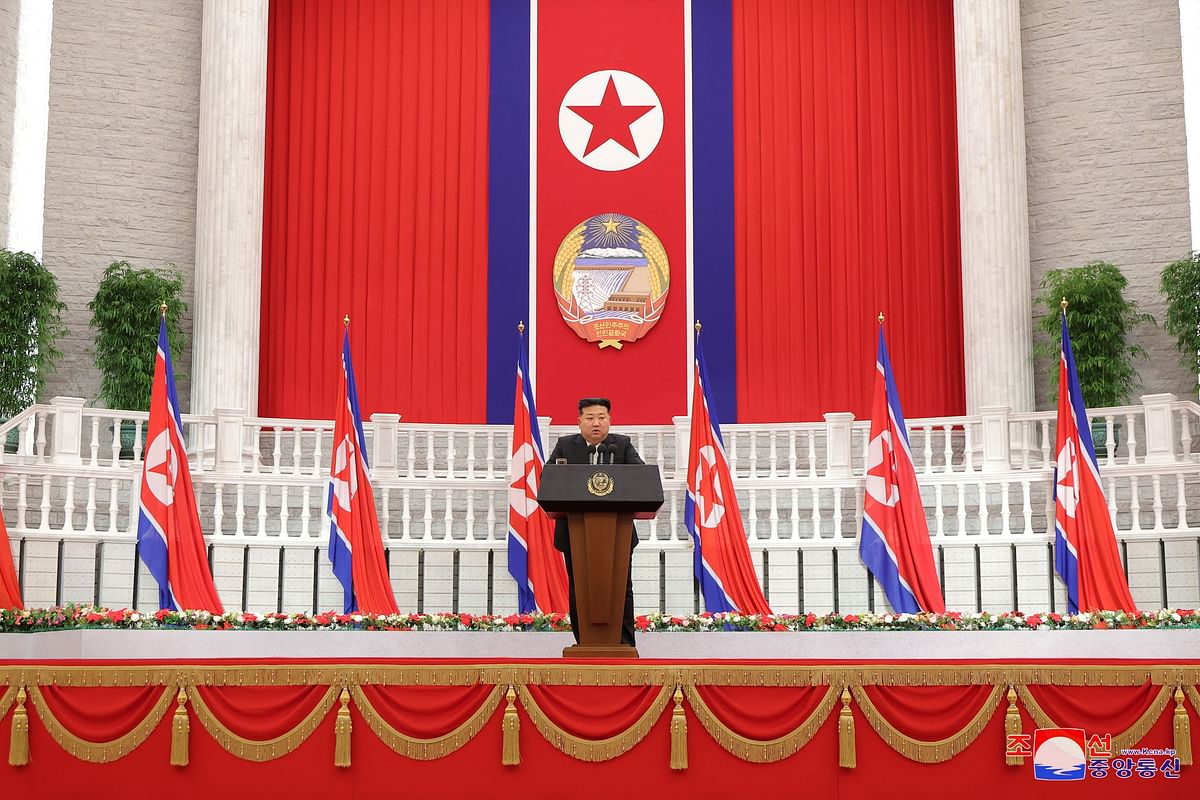 North Korean leader Kim Jong Un meets with leading officials of the Workers' Party of Korea in Pyongyang