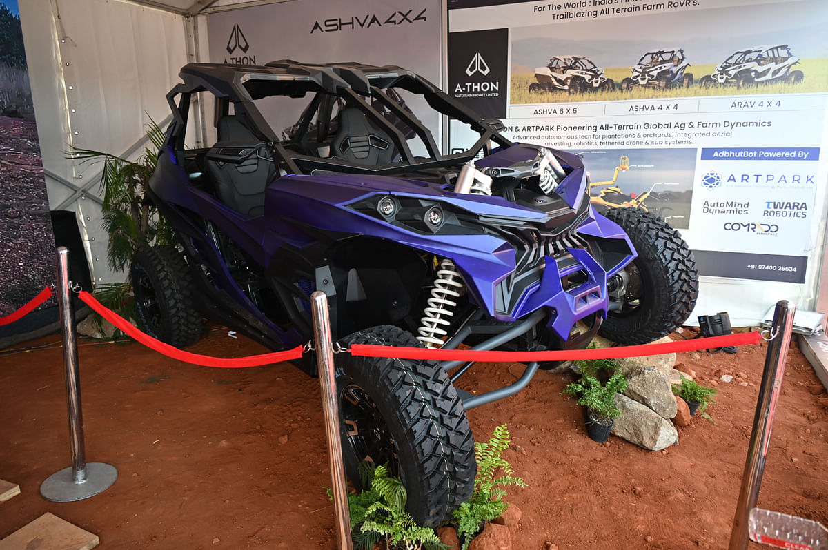 A-Thon exhibited Ashva 4x4 during the third edition of the International Autoshow 2024 held at Palace Grounds on Saturday. 