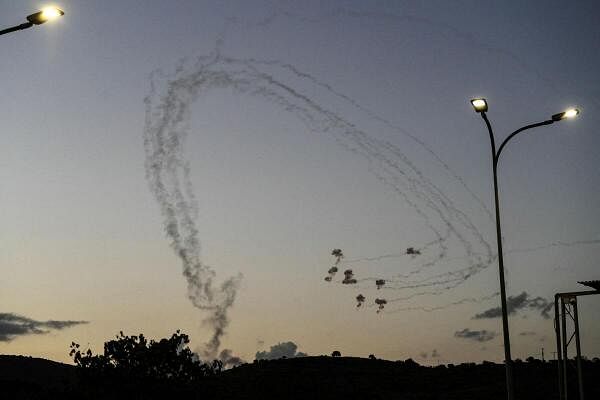 As cross-border fighting continues between Hezbollah and Israeli forces, rockets fired from Lebanon across the Israeli border are being intercepted on the Israeli side of the Lebanese border.