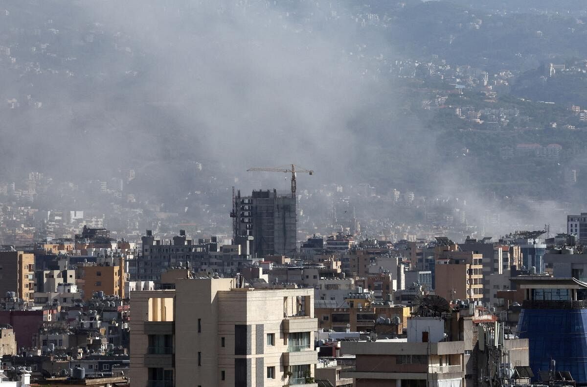 Smoke rises from Beirut southern suburbs, Lebanon September 20, 2024.