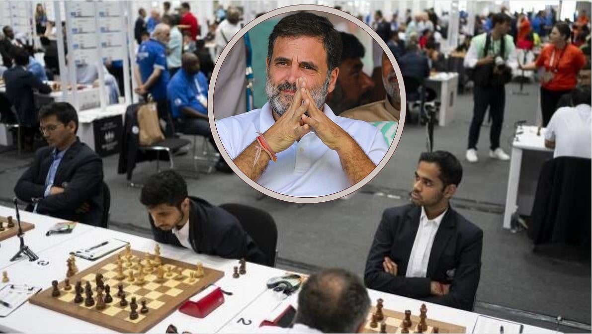 Rahul Gandhi Cheers on Team India at Chess Olympiad