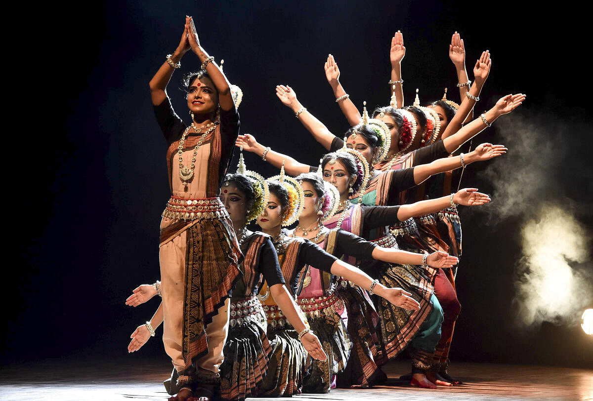 Dancers present 'Mahishasur Mardini', in Kolkata.