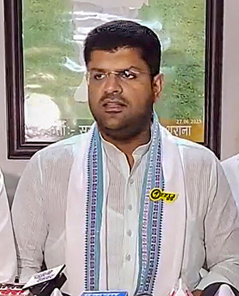 Jannayak Janta Party (JJP) leader Dushyant Chautala.