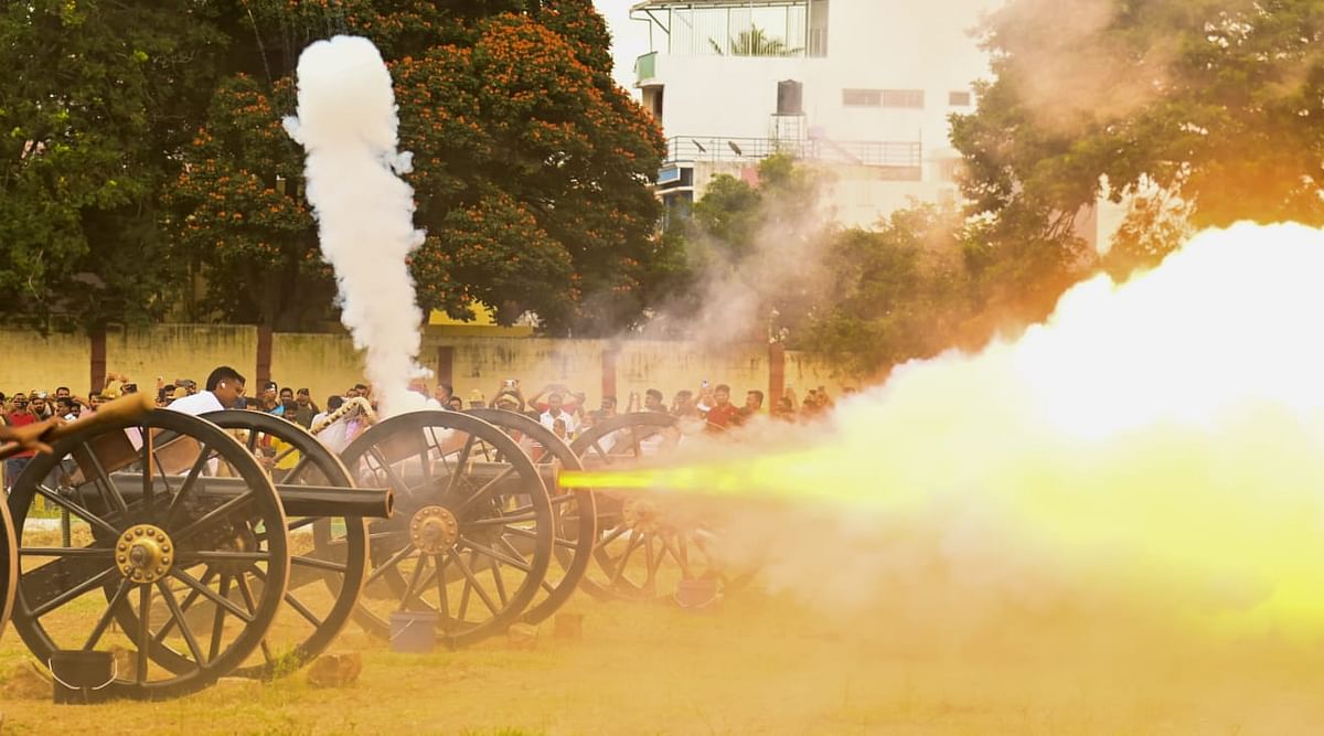 As many as 21 cannon shots will be fired by these Brass barrels.