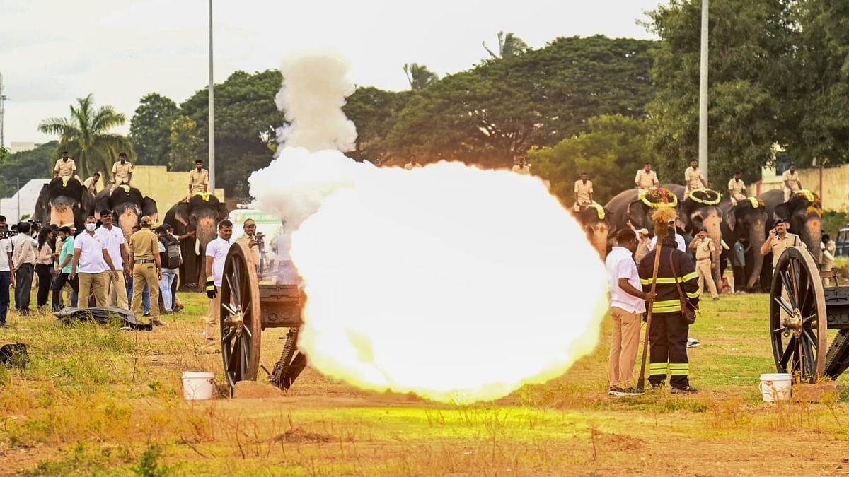 Dasara elephants familiarised with cannon fire shots