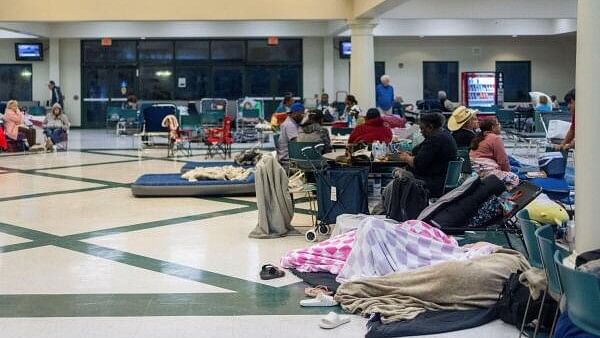 People taking shelter from Hurricane Helene in Florida.