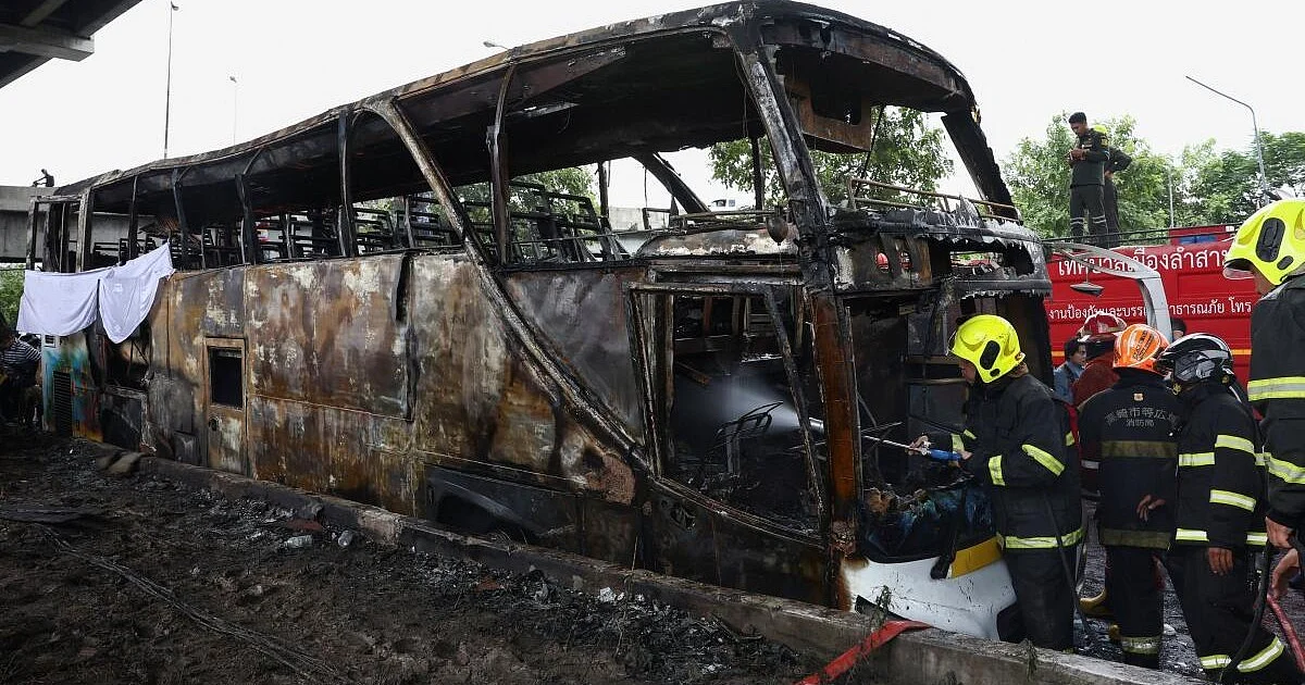 25 feared dead after school bus catches fire in Thailand