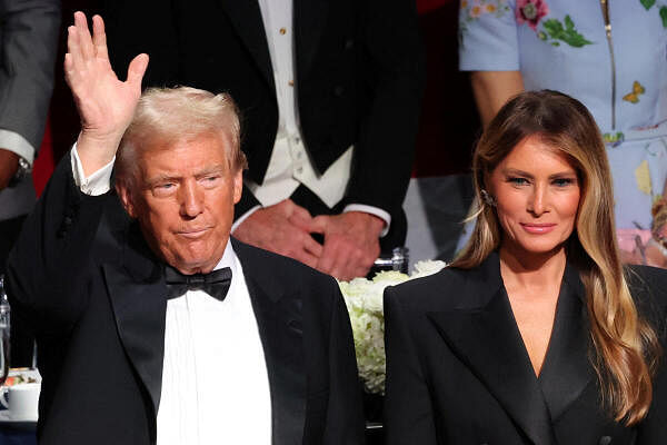 Republican presidential nominee and former U.S. President Donald Trump and Melania Trump attend the 79th annual Alfred E. Smith Memorial Foundation Dinner in New York City.