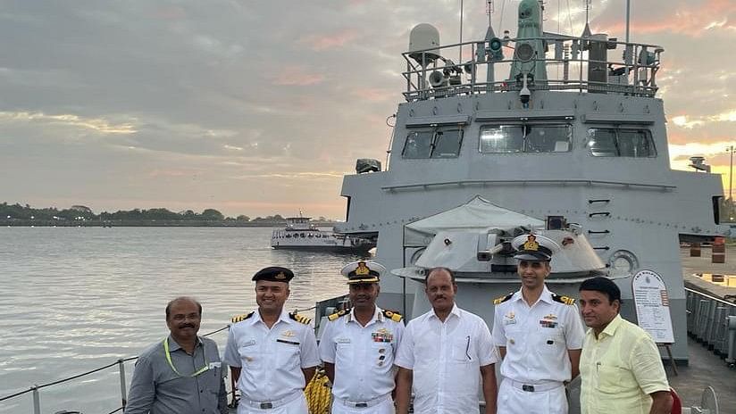 Indian navy fast attack craft INS Kalpeni arrives in Colombo