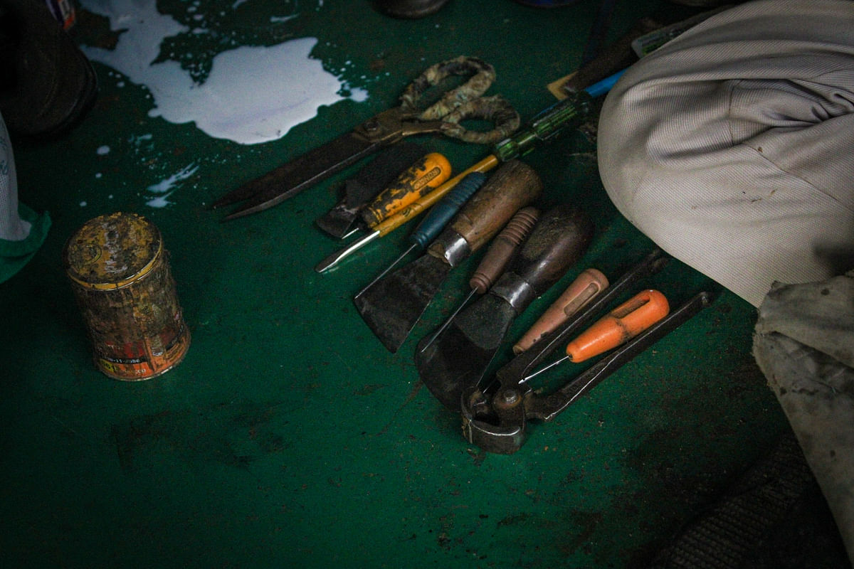 A cobbler at work in Bengaluru. 