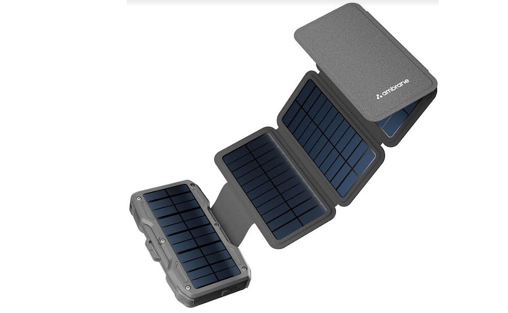 Ambrame Powerbank solar panel-based charger