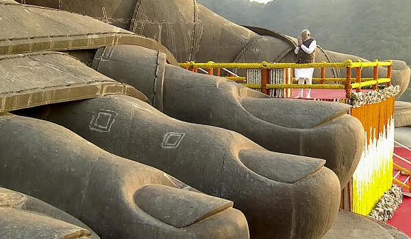 Prime Minister Narendra Modi pays homage at the Statue of Unity on the occasion Sardar Vallabhbhai Patel's birth anniversary, in Kevadia.