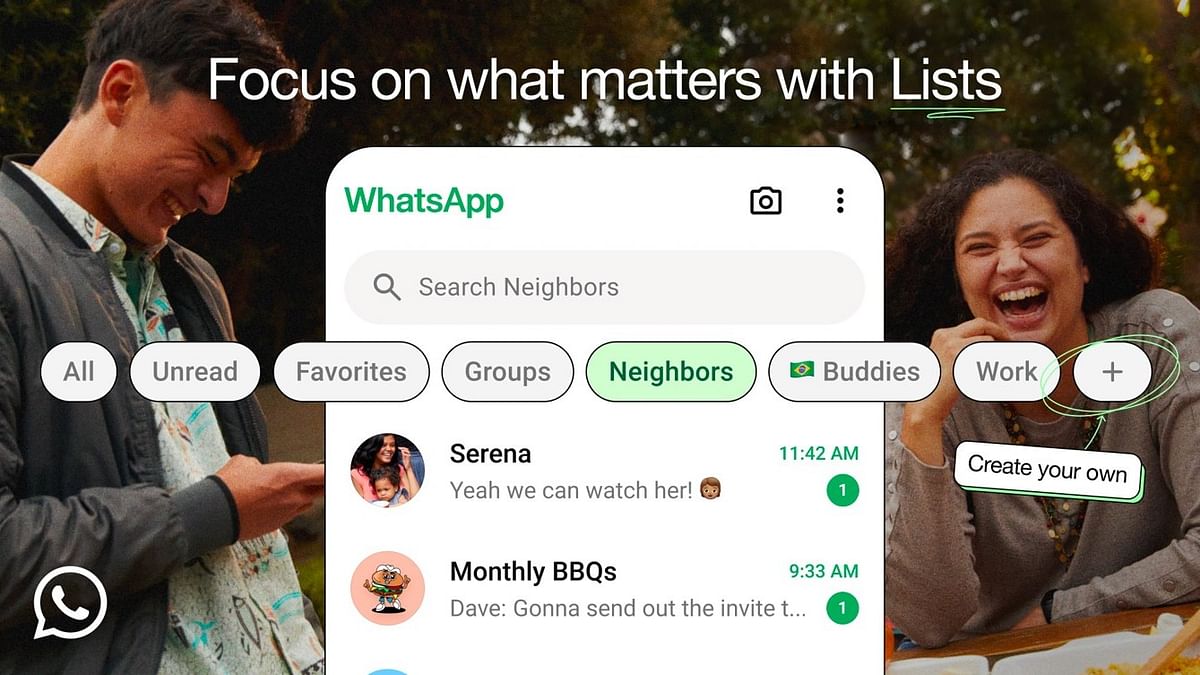 WhatsApp custom Lists feature.