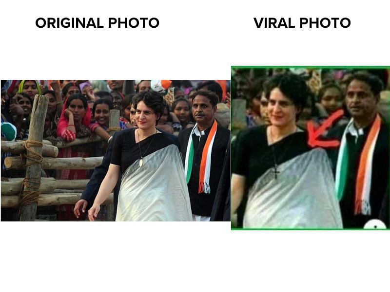 Comparison of the original photo from 2017 and the viral photo.