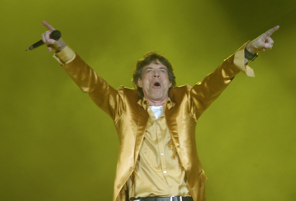 Mick Jagger from The Rolling Stones in Bengaluru in 2003.