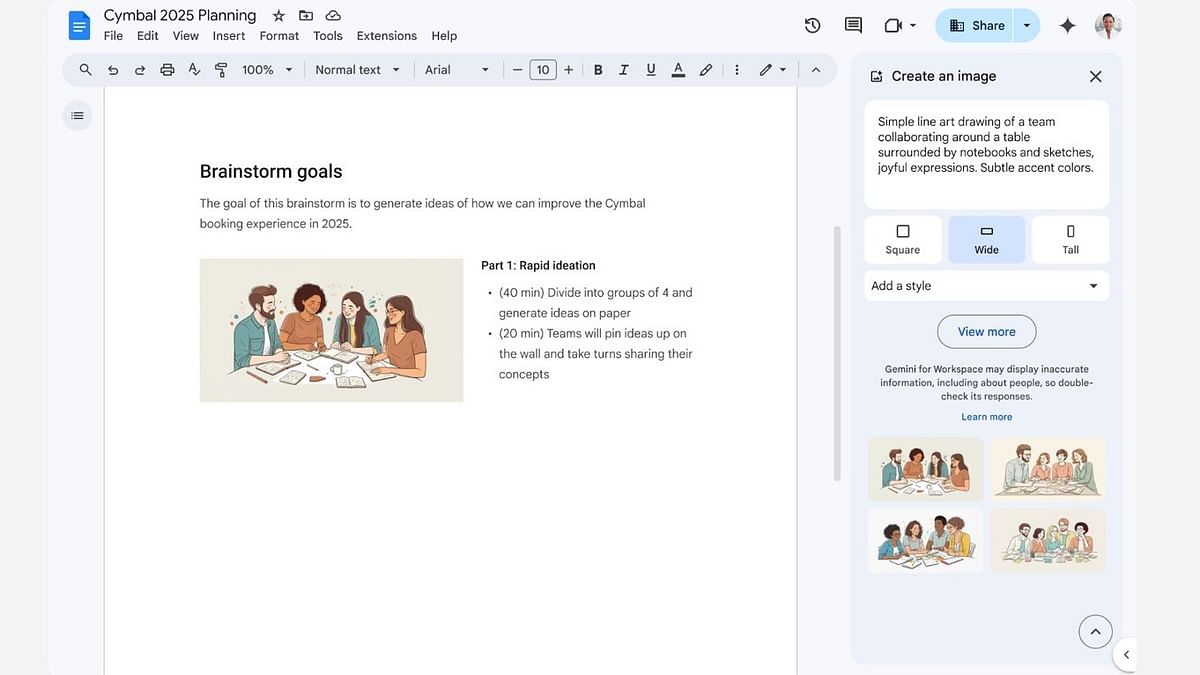 Google brings Gemini AI image generator to Docs