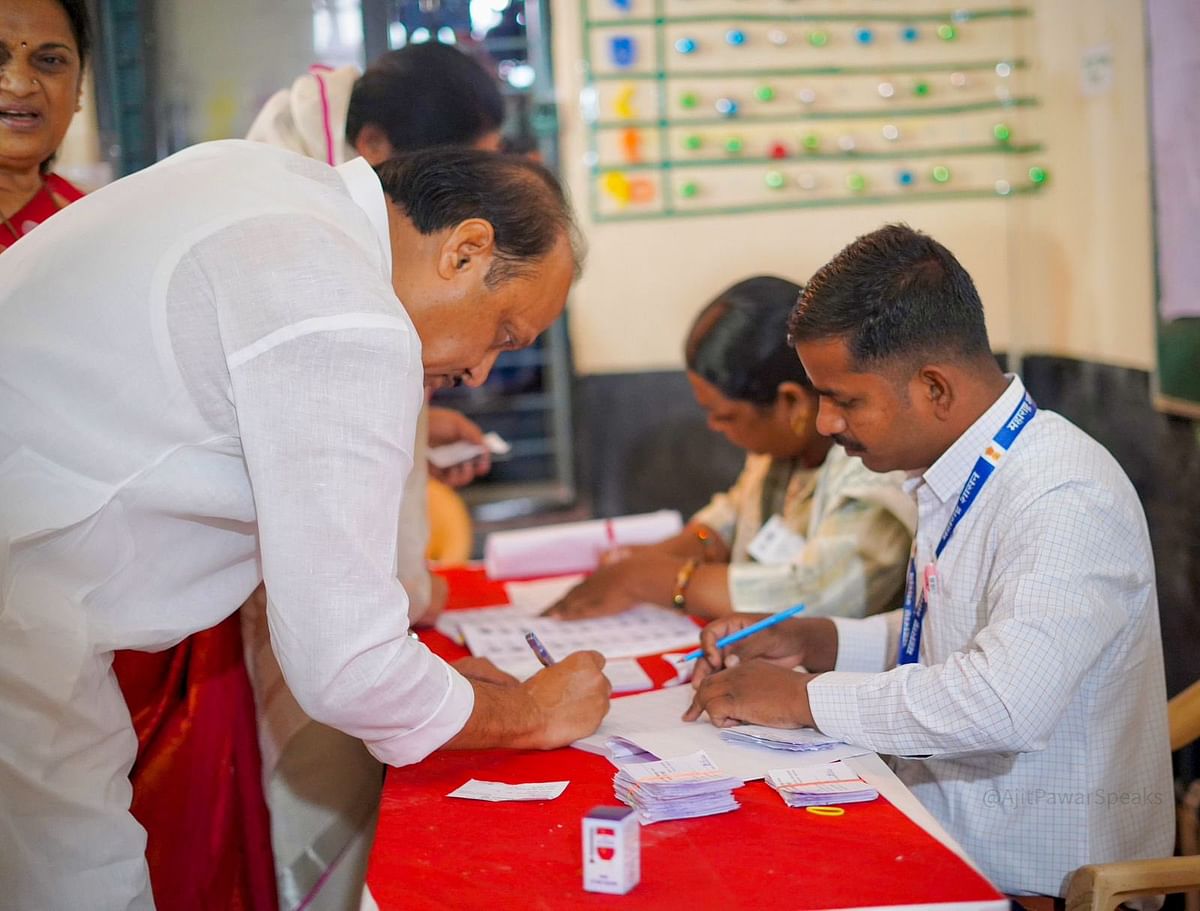 Ajit Pawar casts vote in Maharashtra