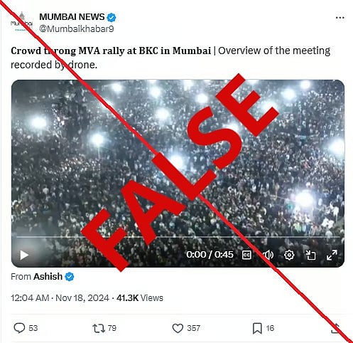 False video claims Mumbai MVA rally footage.