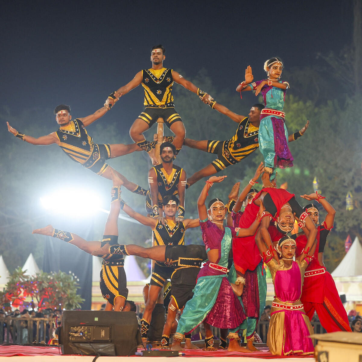 Artists perform during the Odisha Parba celebrations, in New Delhi.