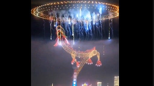 Watch: China rings in New Year with incredible drone show
