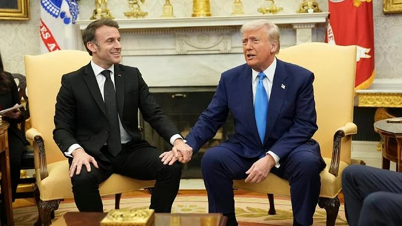 Trump and Macron display old friendship but split on the Ukraine war