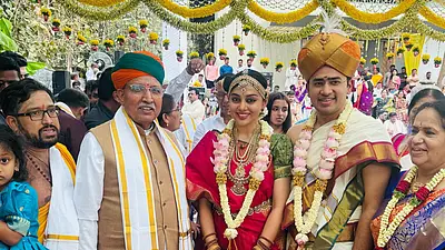 BJP MP Tejasvi Surya ties knot with Carnatic singer Sivasri Skandaprasad