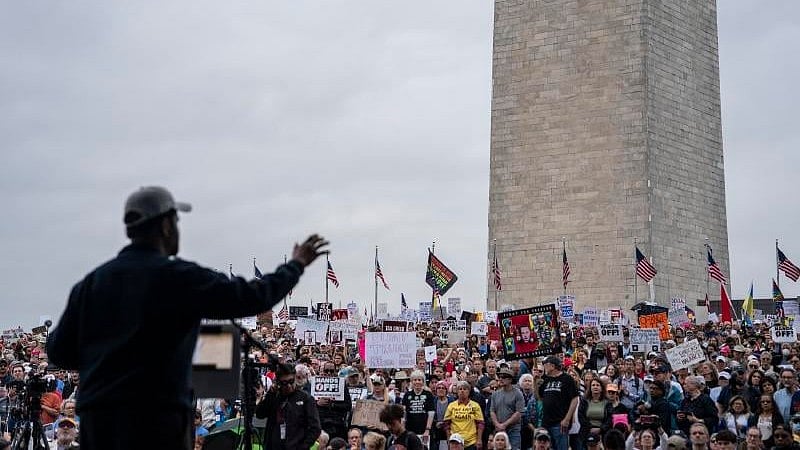 'Hands off!' anti-Trump protests try to reach the newly alarmed