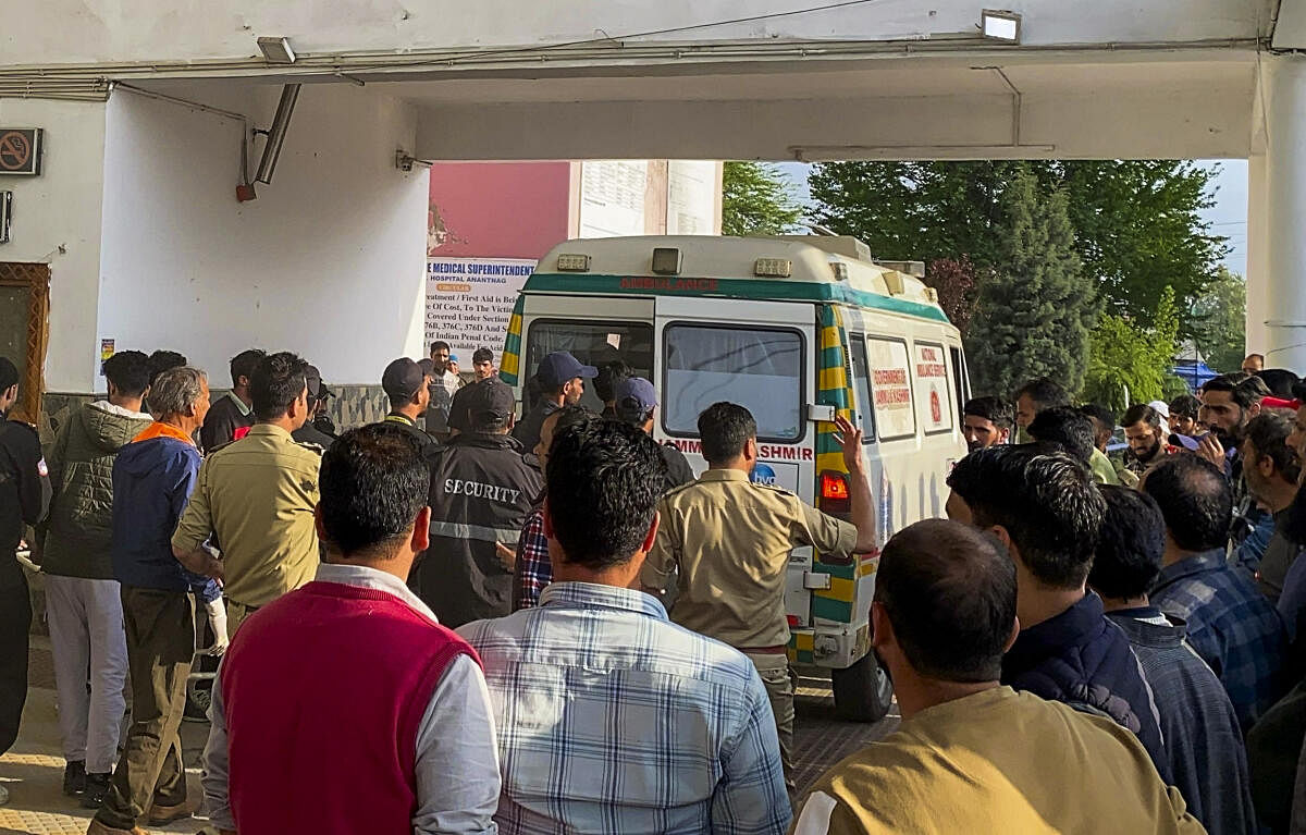 Injured tourist being evacuated after the Pahalgam attack