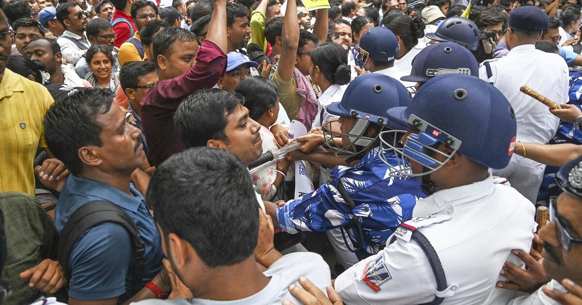 Violent Clash at Bengal Education HQ: Police Lathi-Charge Jobless Teachers