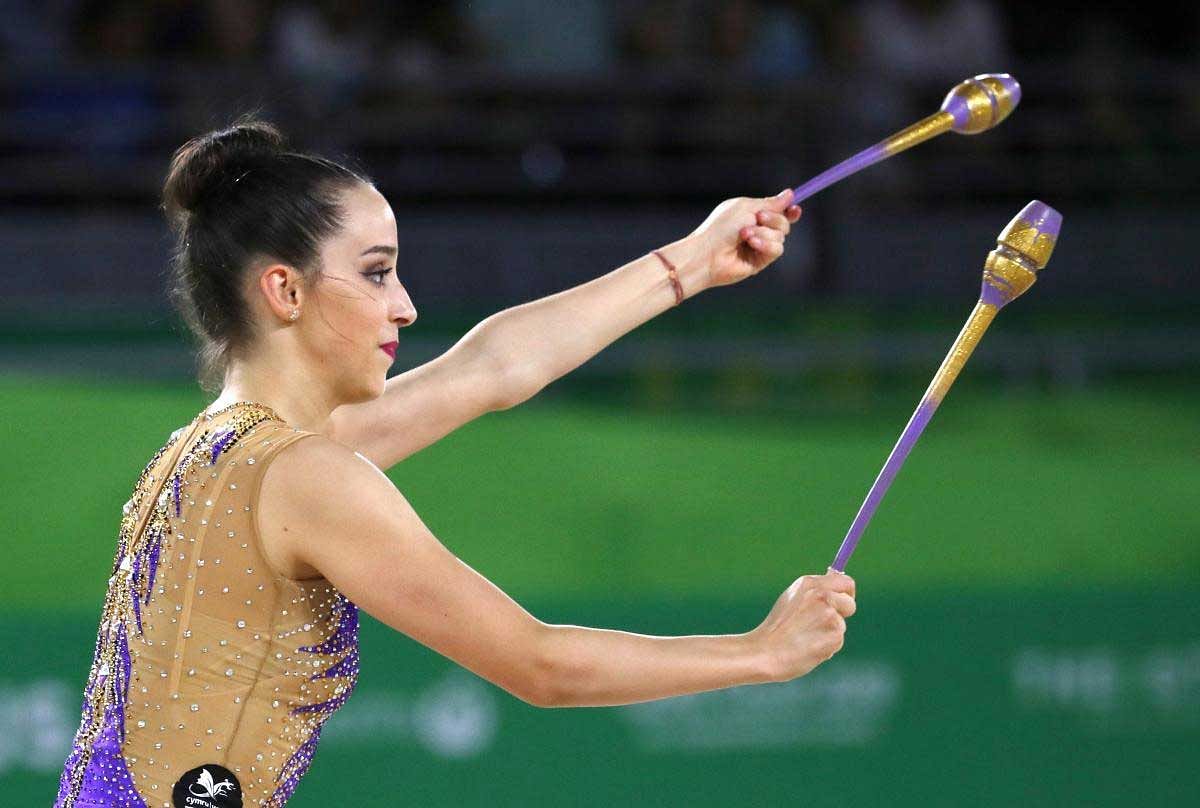 Rhythmic Gymnastics: Team Final and Individual Qualification - Coomera Indoor Sports Centre - Gold Coast, Australia. Abigail Hanford of Wales competes. Reuters Photo