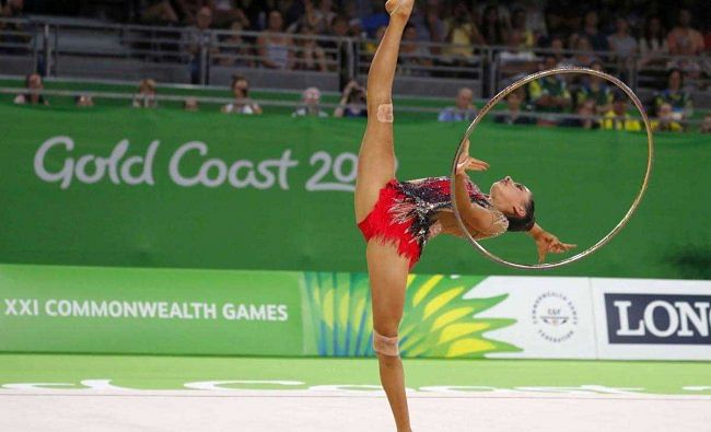 Rhythmic Gymnastics: Kiroi-Bogatyreva of Australia competes. Reuters Photo