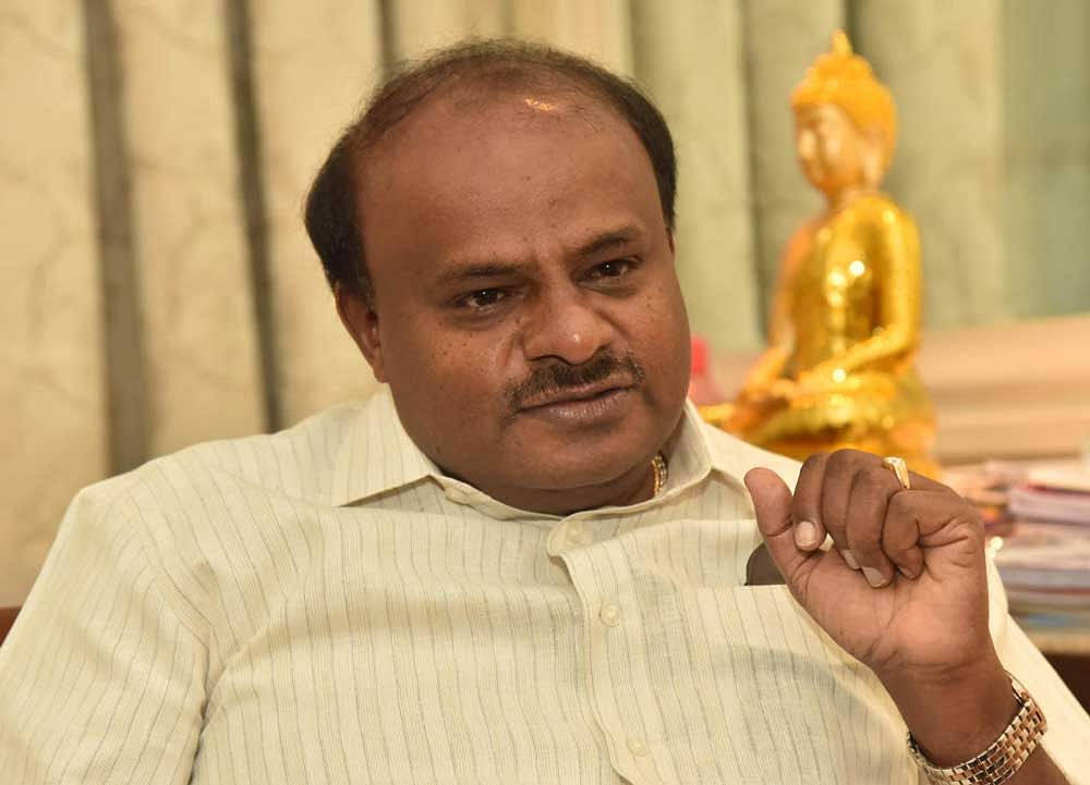 Chief Minister H D Kumaraswamy during the interview in Bengaluru. (DH Photo by Janardhan BK)