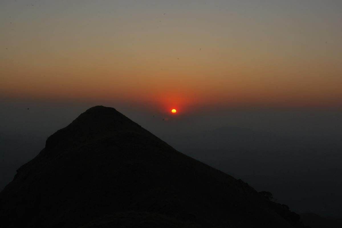 Sunset at Kumara Parvatha. DH file photo