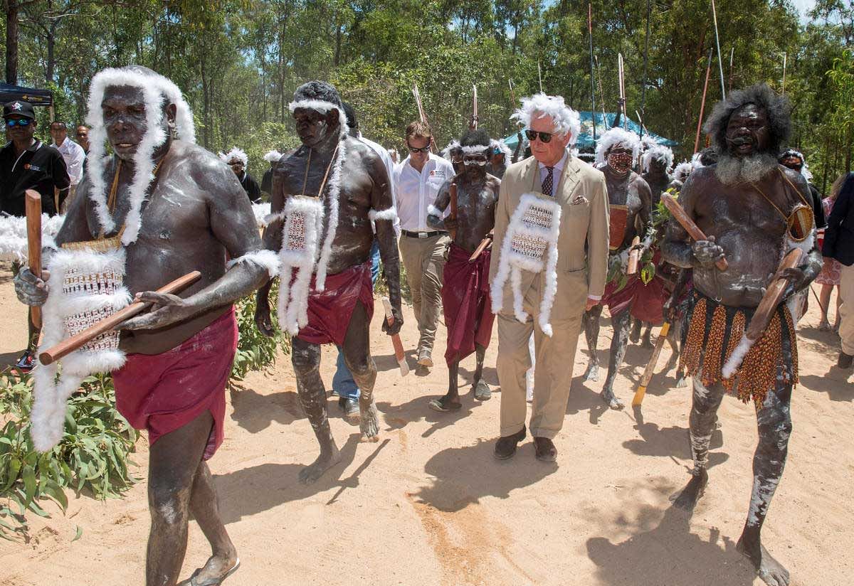 Britain's Prince Charles visits Mount Nhulun for a ceremonial welcome with leaders of the Dhimurru and Rirratjingu Aboriginal Corporations, in Australia. Reuters Photo